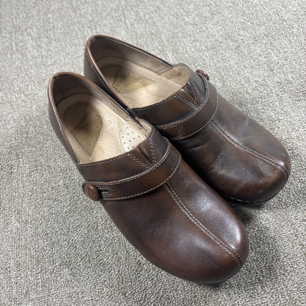 Dansko Women’s Slip On Leather Clogs Size 39 Brown Nursing Sore Feet